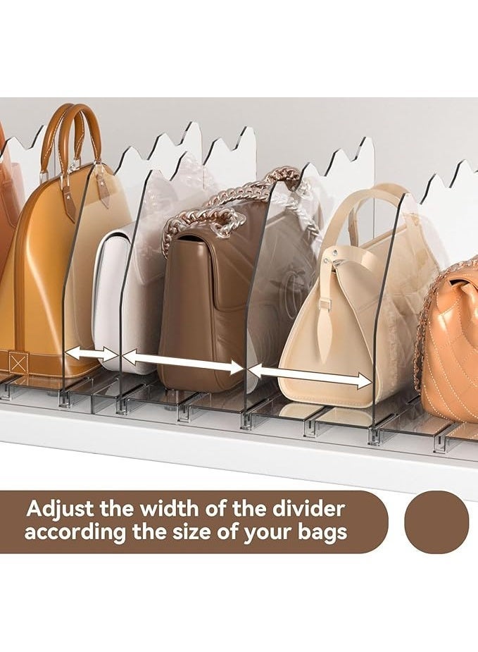 DUNISO Purse Organizer for Closet,Adjustable Shelf Dividers,Acrylic Transparent Purse Storage Organizer,Adjustable Spacing,Durable, Sturdy, and Slip Resistant,for Handbag, Clutch,Tote, Book in Bedroom, Office - Image 2